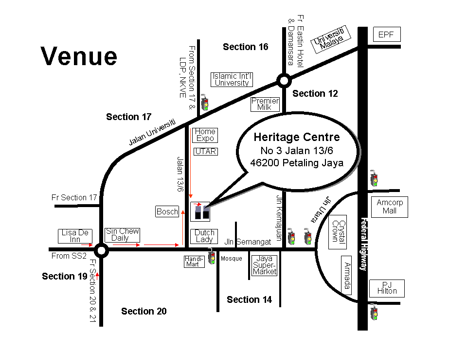Map to Heritage Centre